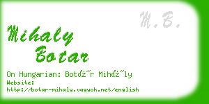 mihaly botar business card